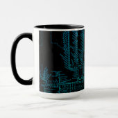 Mug Carte du métro de Chicago avec arrêts de train neo (Gauche)