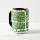 Mug Carte du métro de Chicago avec arrêts de train vin (Devant gauche)