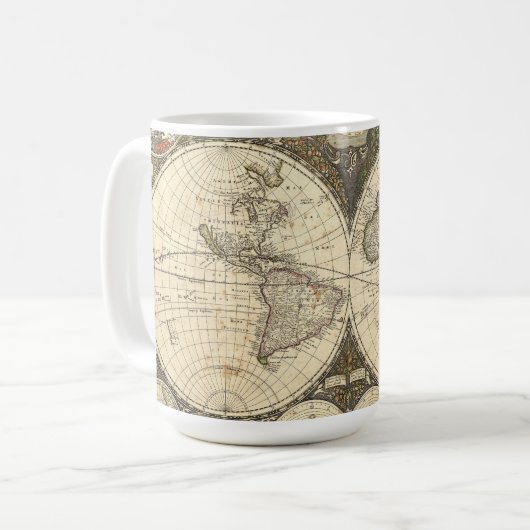 Mug Carte du monde 1660 par Frederick de Wit (Devant gauche)