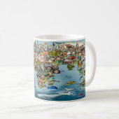 Mug Carte du monde amusant (Devant droit)