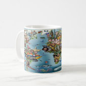 Mug Carte du monde amusant (Devant gauche)