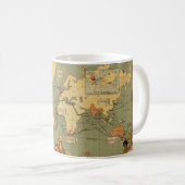 Mug Carte du monde Antique 1886 Illustré (Devant droit)