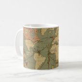 Mug Carte du monde Antique 1886 Illustré (Devant gauche)