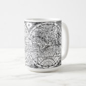Mug Carte du monde antique Imprimer avec Modèle Monogr (Devant droit)