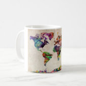 Mug Carte du monde Aquarelle urbaine (Devant gauche)