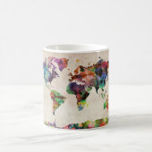 Mug Carte du monde Aquarelle urbaine (Centre)