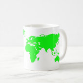 Mug Carte du monde blanc vert (Devant droit)