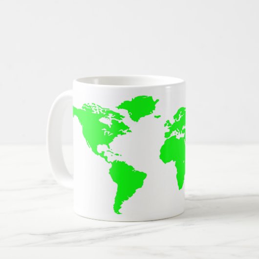 Mug Carte du monde blanc vert (Devant gauche)