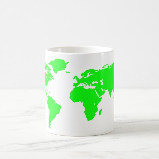 Mug Carte du monde blanc vert (Centre)