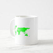 Mug Carte du monde blanc vert (Devant gauche)