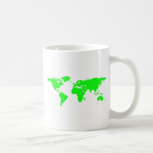 Mug Carte du monde blanc vert (Droite)