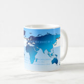 Mug Carte du monde bleu professionnel (Devant droit)