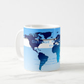 Mug Carte du monde bleu professionnel (Devant gauche)
