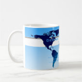Mug Carte du monde bleu professionnel (Gauche)