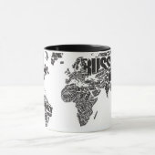 Mug Carte du monde dans la typographie (Centre)