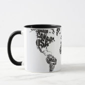Mug Carte du monde dans la typographie (Gauche)