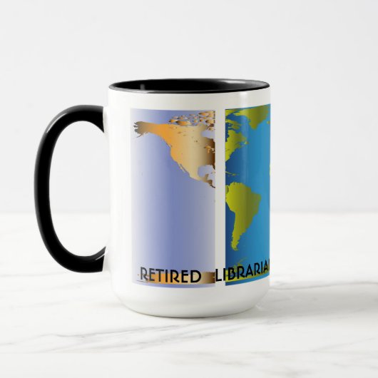 Mug Carte du monde de la bibliothèque retraitée (Gauche)
