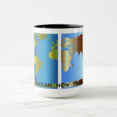 Mug Carte du monde de la bibliothèque retraitée (Centre)