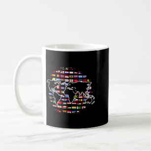 Mug Carte du monde de voyage Carte du monde Drapeaux i