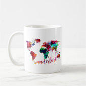 Mug Carte du monde d'envie de voyager d'aquarelle (Gauche)