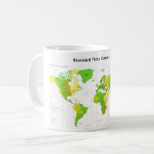 Mug Carte du monde des fuseaux horaires standard 2013 (Devant gauche)