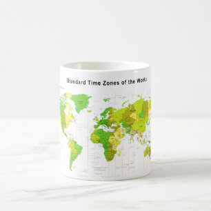 Mug Carte du monde des fuseaux horaires standard 2013