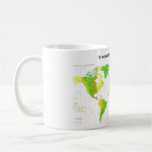 Mug Carte du monde des fuseaux horaires standard 2013 (Gauche)