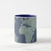 Mug Carte du monde du lin bleu (Centre)
