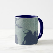 Mug Carte du monde du lin bleu (Devant droit)