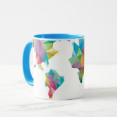 Mug Carte du monde faite de formes géométriques (Devant gauche)