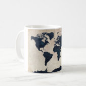 Mug Carte du monde marine en détresse (Devant gauche)