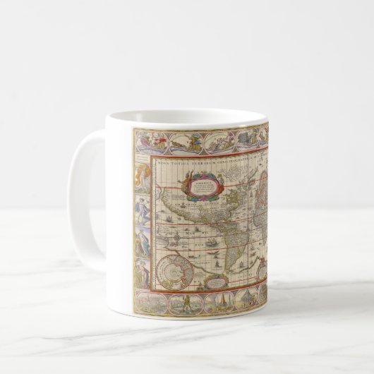 Mug Carte du monde médiéval par Willem Blaeu (Devant gauche)