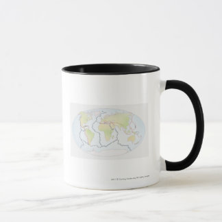 Mug Carte du monde montrant des marges de plat