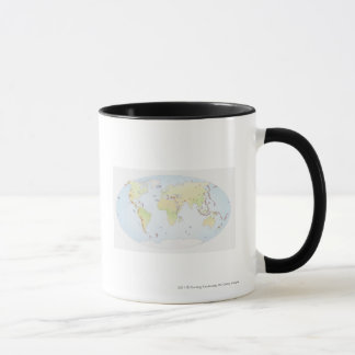 Mug Carte du monde montrant des sites d'activité