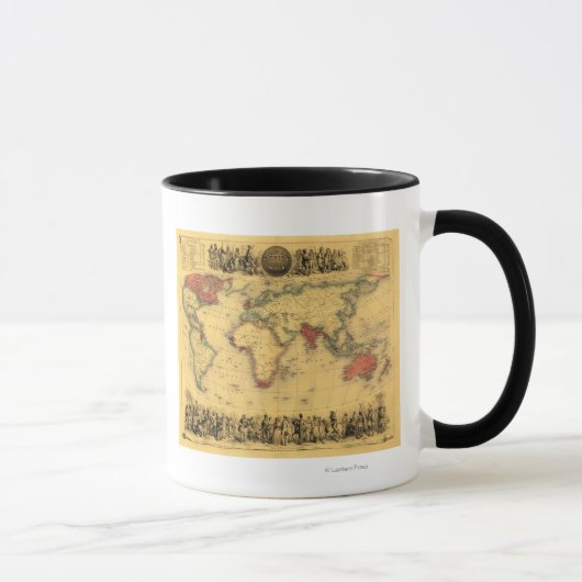 Mug Carte du monde montrant Empire britanniqueCarte pa (Droite)