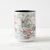 Mug Carte du monde montrant les possessions (Centre)