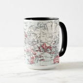 Mug Carte du monde montrant les possessions (Devant droit)