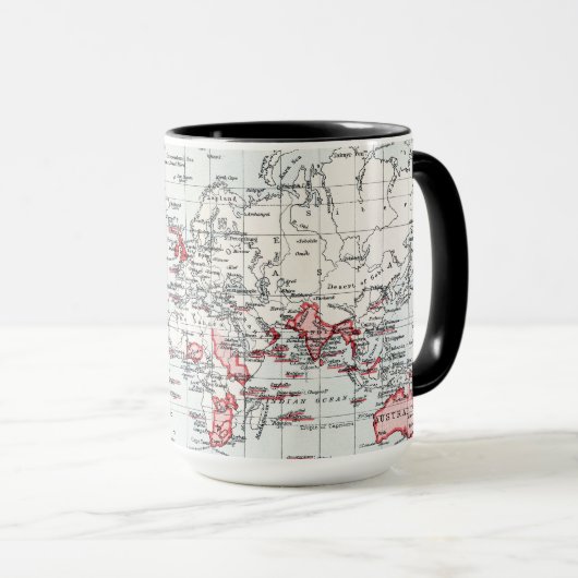 Mug Carte du monde montrant les possessions (Devant droit)