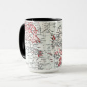 Mug Carte du monde montrant les possessions (Devant gauche)