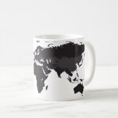 Mug Carte du monde noir et blanc (Devant droit)