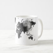Mug CARTE du MONDE noire et blanche (Devant droit)