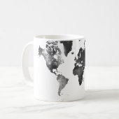 Mug CARTE du MONDE noire et blanche (Devant gauche)