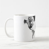 Mug CARTE du MONDE noire et blanche (Gauche)