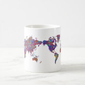 Mug Carte du monde, peinture d'action (Centre)
