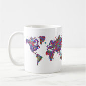 Mug Carte du monde, peinture d'action (Gauche)