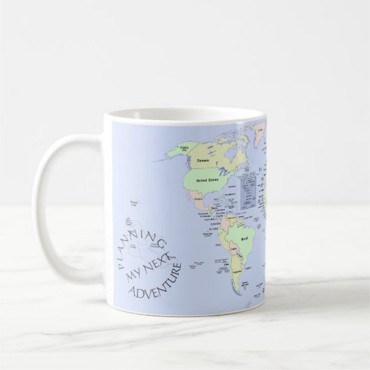 Mug Carte du monde - Planification de ma prochaine ave (Gauche)