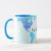 Mug Carte du monde Purple & Blue La vie est une aventu (Gauche)