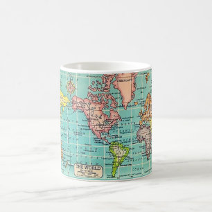 Mug Carte du Monde Vintage Colorée