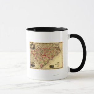 Mug Carte du nord et de sud de CarolinaPanoramic