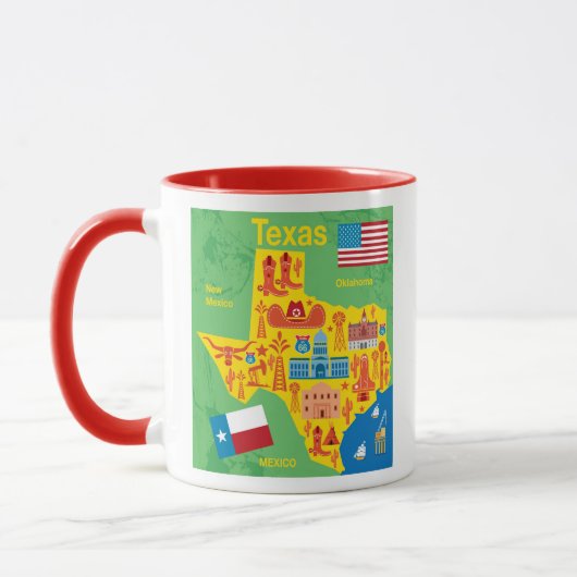 Mug Carte du Texas d'enfants (Gauche)